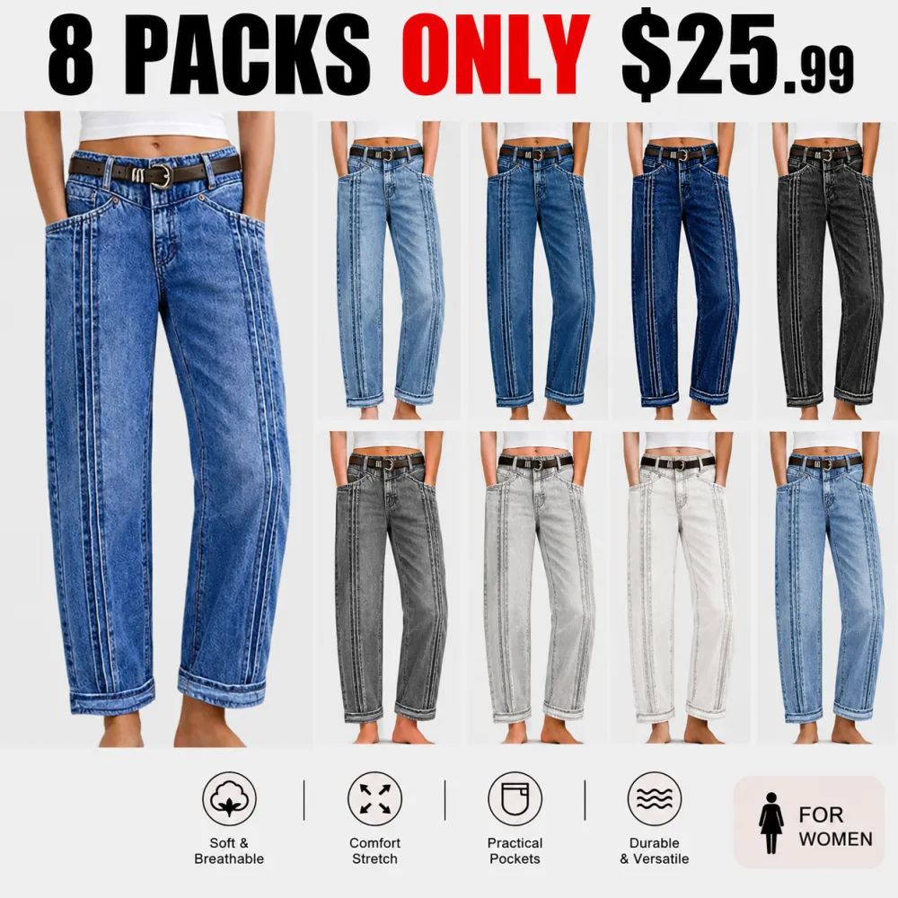 8-Pack High Rise Straight Jeans for Effortless Summer Style