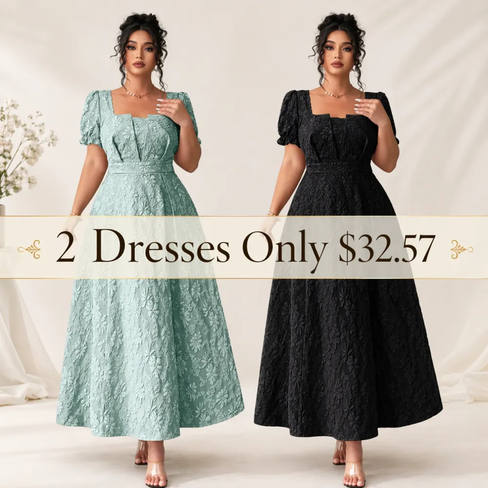 2 PACK Elegant Women’s Summer Embroidered Dress