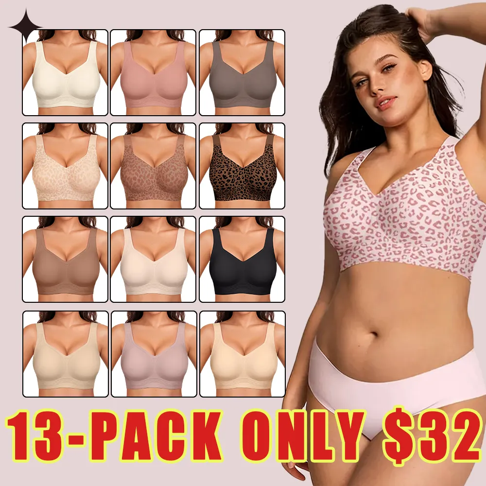 Women Jelly Wireless Womens Comfortable Wireless Bras Push Up Bralettes Seamless Tshirts Bras Deep V Everyday Bras