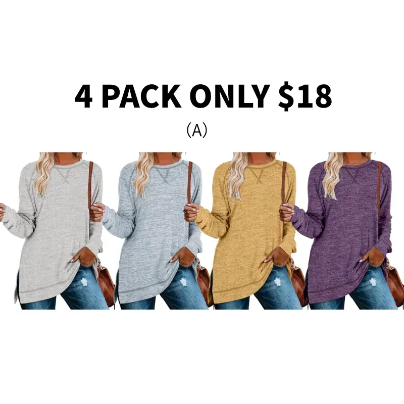 Women's belted top, long-sleeved shirt