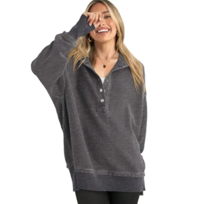 Womens Fashion V Neck Sweatshirt