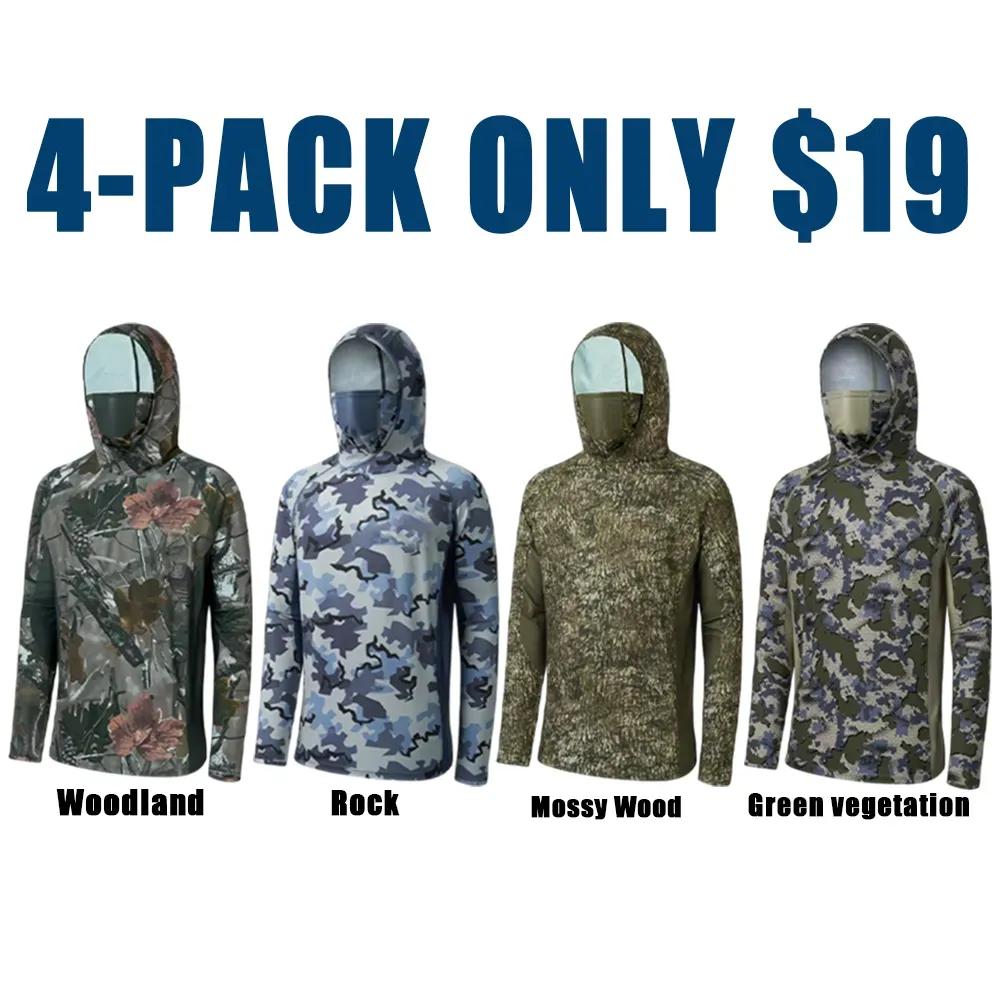 Men's UPF 50+ Camo Hoodie Shirt