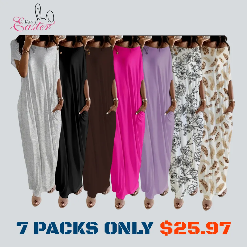 Women's solid color casual dress
