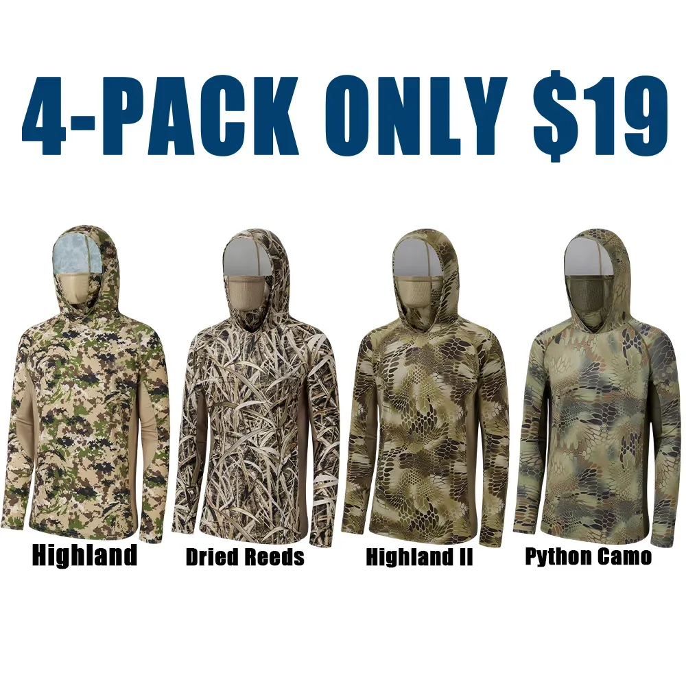 Men's UPF 50+ Camo Hoodie Shirt