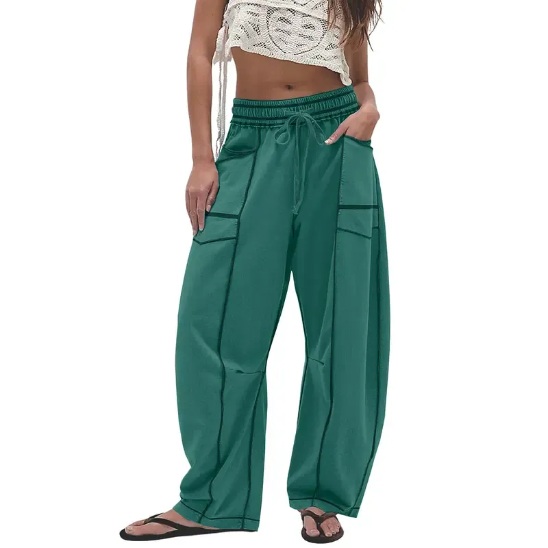 6 PACK-$24.97 - Womens Barrel Sweatpants High Waisted Wide Leg Pants