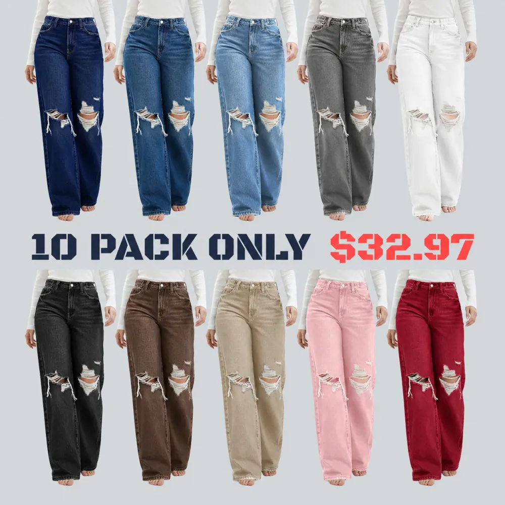 Women’s High Waist Ripped Jeans