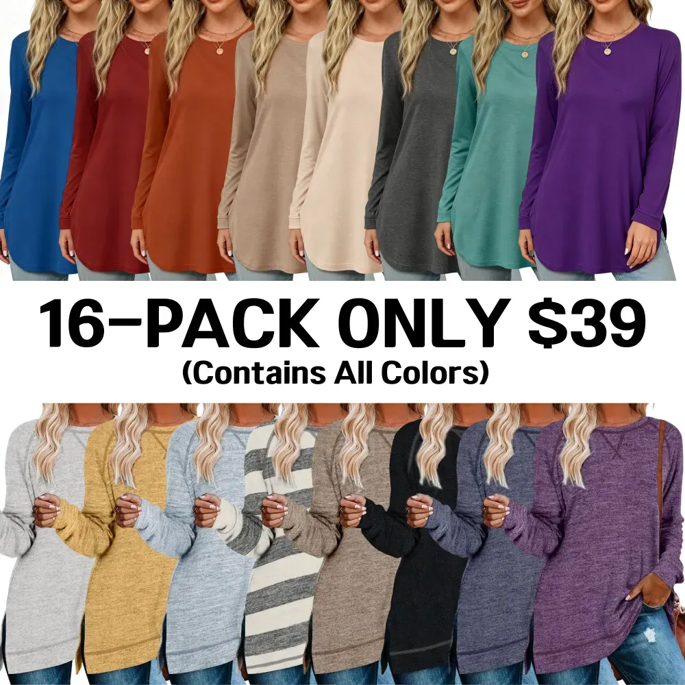 Women's belted top, long-sleeved shirt