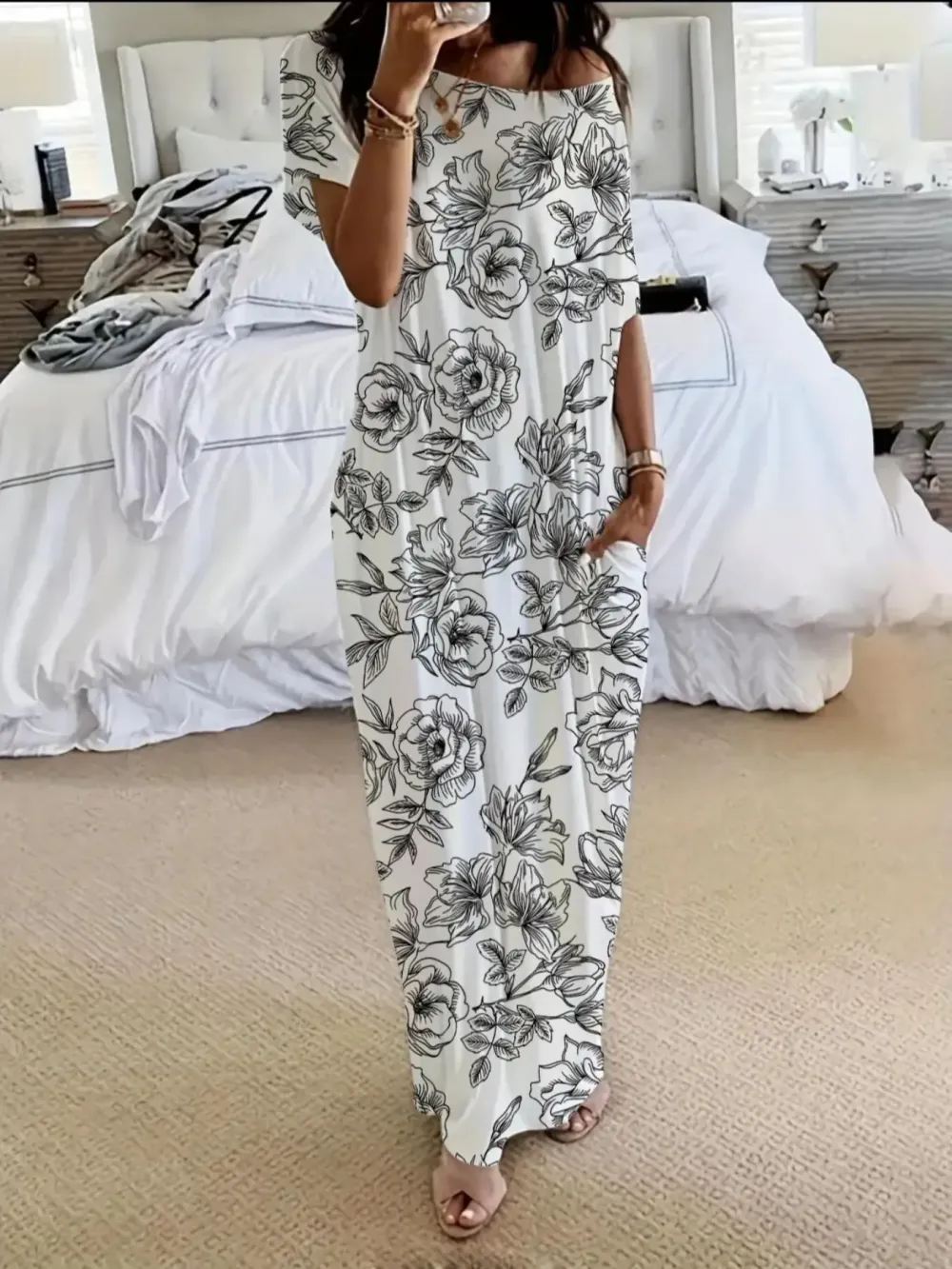 Women's solid color casual dress