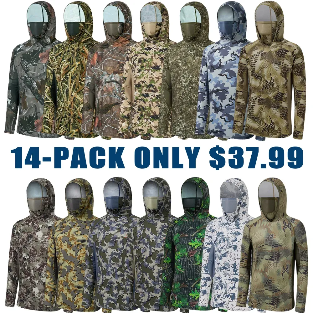 Men's UPF 50+ Camo Hoodie Shirt