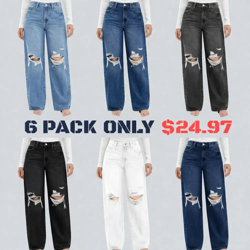 Women’s High Waist Ripped Jeans