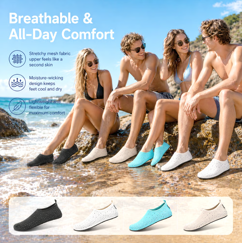 🔥🔥Hot Sale 🌊👟Barefoot Water Shoes – Lightweight Aqua Socks for Travel, Beach & Everyday Comfort