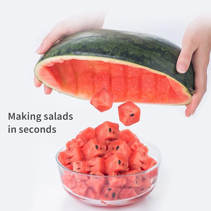 ✨50% OFF –  🍉 Watermelon Cutter & Melon Baller, 🎉Easy Cube Slicing in Seconds, Stainless Steel