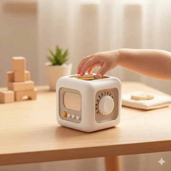 Busy Cube Montessori – 6v1 edukativní hračka pro batolata | Cestovní zabava 1–3 roky