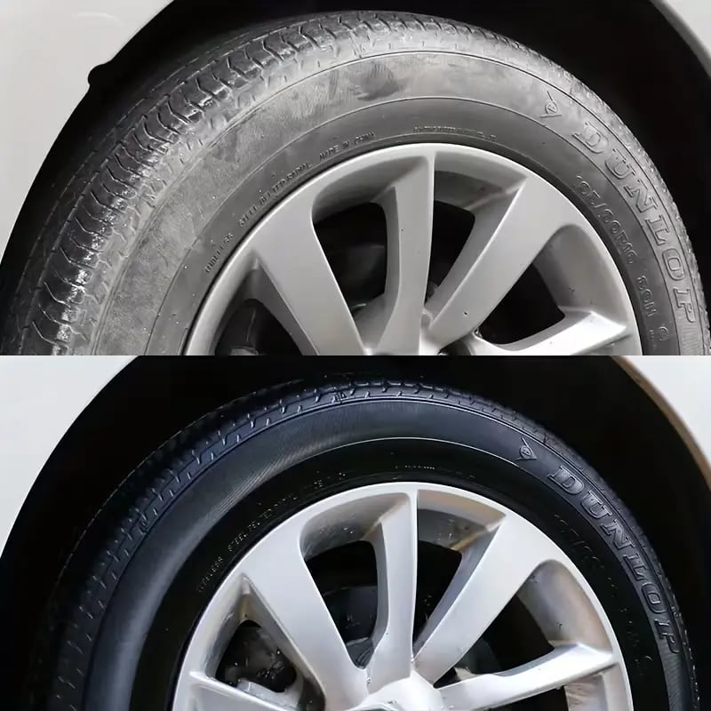 ✨Premium Tire Coating & Trim Restorer: Bring Back the Original Deep Black Shine to Rubber and Plastic
