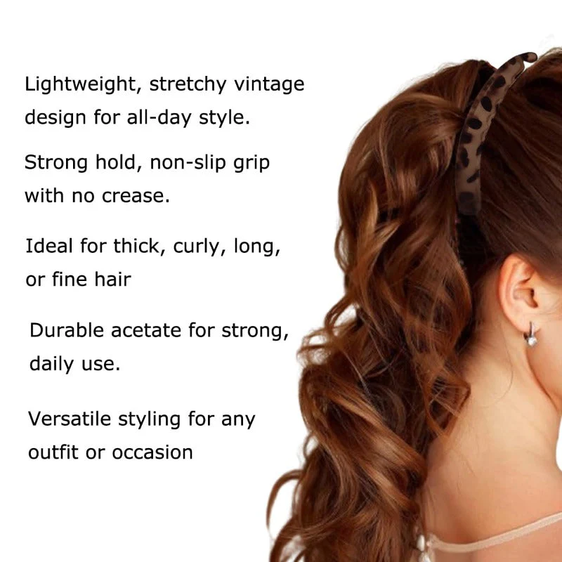 Retro 80s Banana Hair Clips – Strong Hold for Thick & Curly Hair