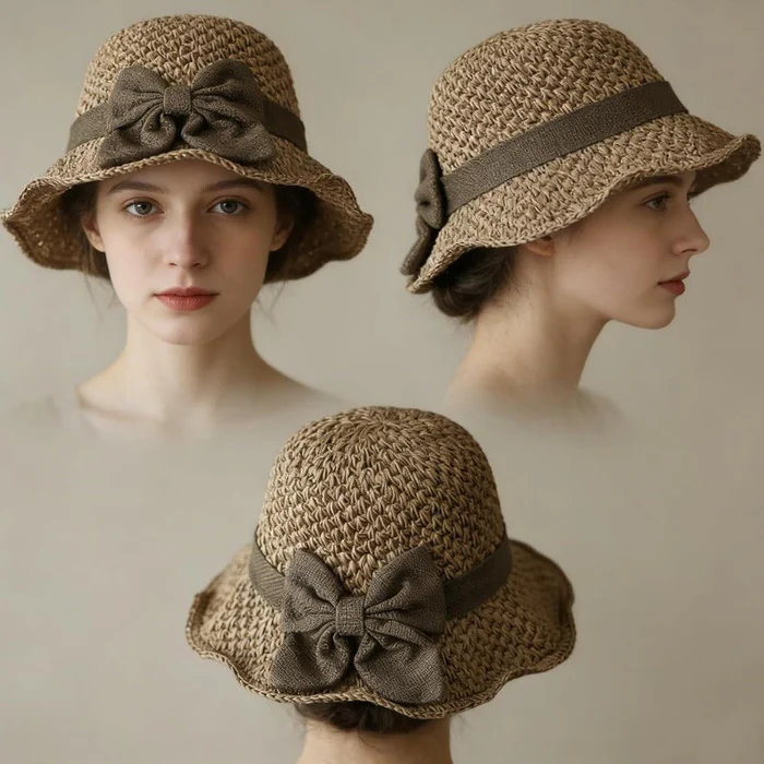 Elegant Bow Straw Hat