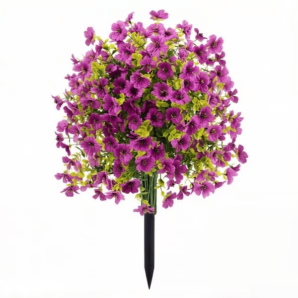 UV-Resistant Artificial Violet Garden Stakes – Year-Round Color with Zero Maintenance