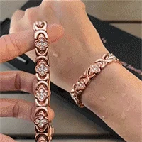 Vintage Floral Copper Bracelet