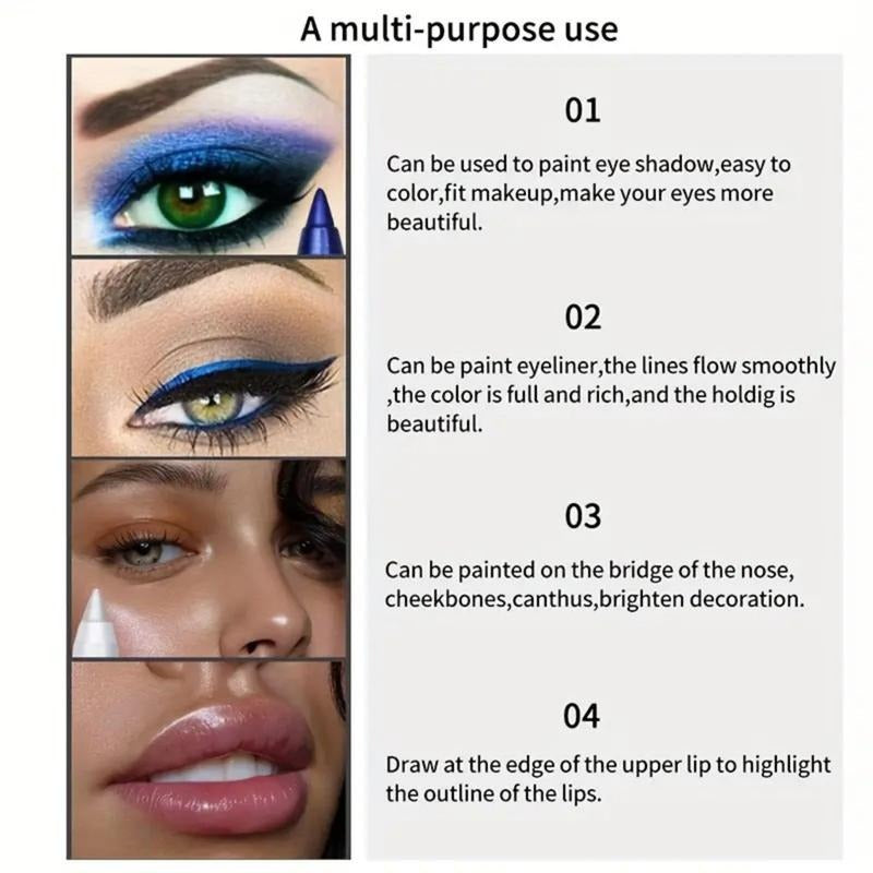 12-Color Waterproof Eyeliner Pencil Set – Multi-Use Makeup Pencils, Creamy Blendable Eye, Lip & Brow Liner