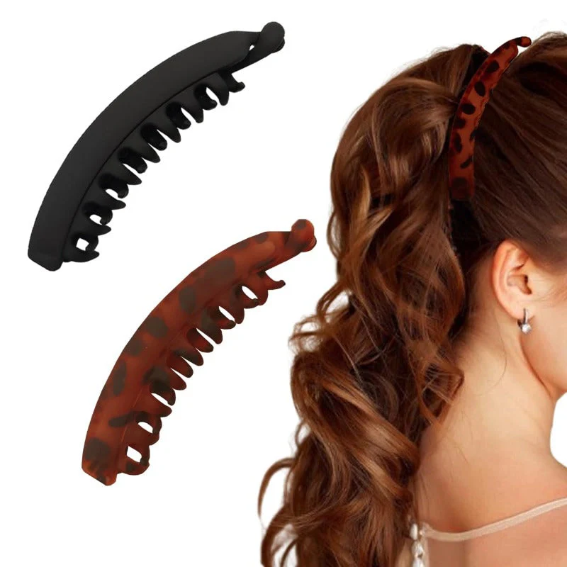 Retro 80s Banana Hair Clips – Strong Hold for Thick & Curly Hair