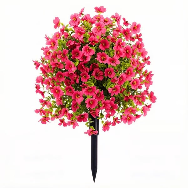 UV-Resistant Artificial Violet Garden Stakes – Year-Round Color with Zero Maintenance