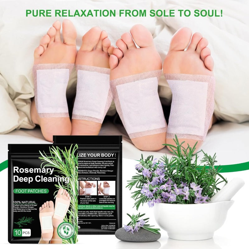 Rosemary Ginger Detox Foot Patches – Overnight Herbal Foot Pads for Relaxation, Restful Sleep & Refreshing Mornings