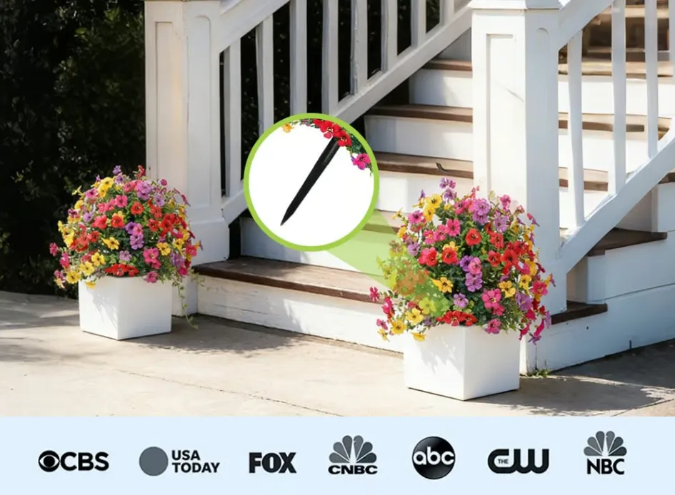 UV-Resistant Artificial Violet Garden Stakes – Year-Round Color with Zero Maintenance