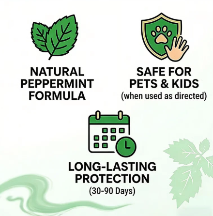 🌿 Natural Pest Repellent – Drives Away Rats, Roaches, Ants, Spiders & More Without Poison or Chemicals