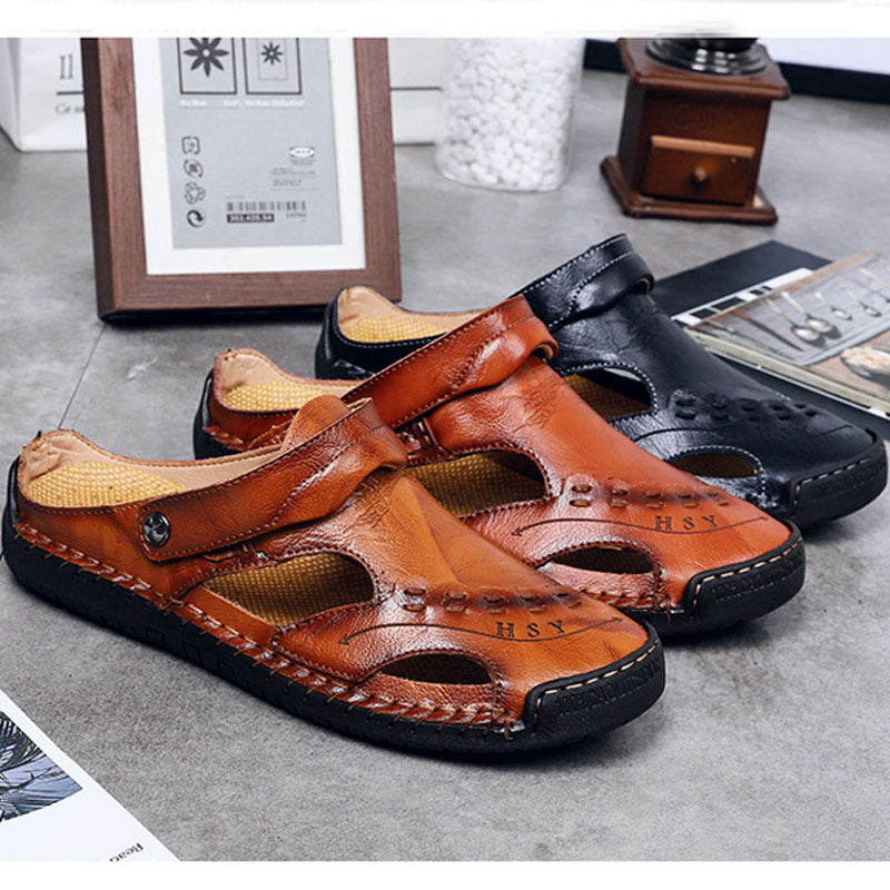 MEN'S CASUAL BREATHABLE HANDMADE  SANDALS-burnzay