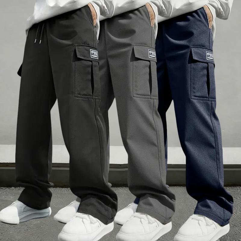 Men's work pants, 3 pack, multiple side pockets, all-season versatile work pants, suitable for hiking, construction work, and everyday wear