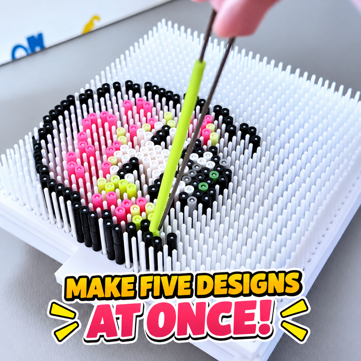 【Fuse Bead Pegboard】Extra-Long 5-Layer Bead Board, Anti-Stringing & Anti-Jamming 3D Bead Placement Tool for High-Volume Crafting