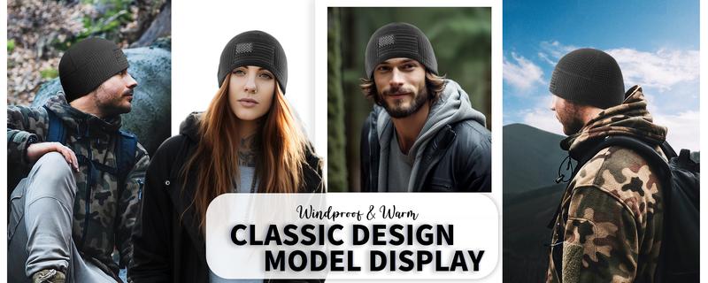 OUTDOOR SHAPING Tactical Military Fleece Beanie, American Flag Embroidery Waffle Watch Cap, Hunting Winter Hat for Men OUTDOOR SHAPING Tactical Military Fleece Beanie, American Flag Embroidery Waffle Watch Cap, Hunting Winter Hat for Men