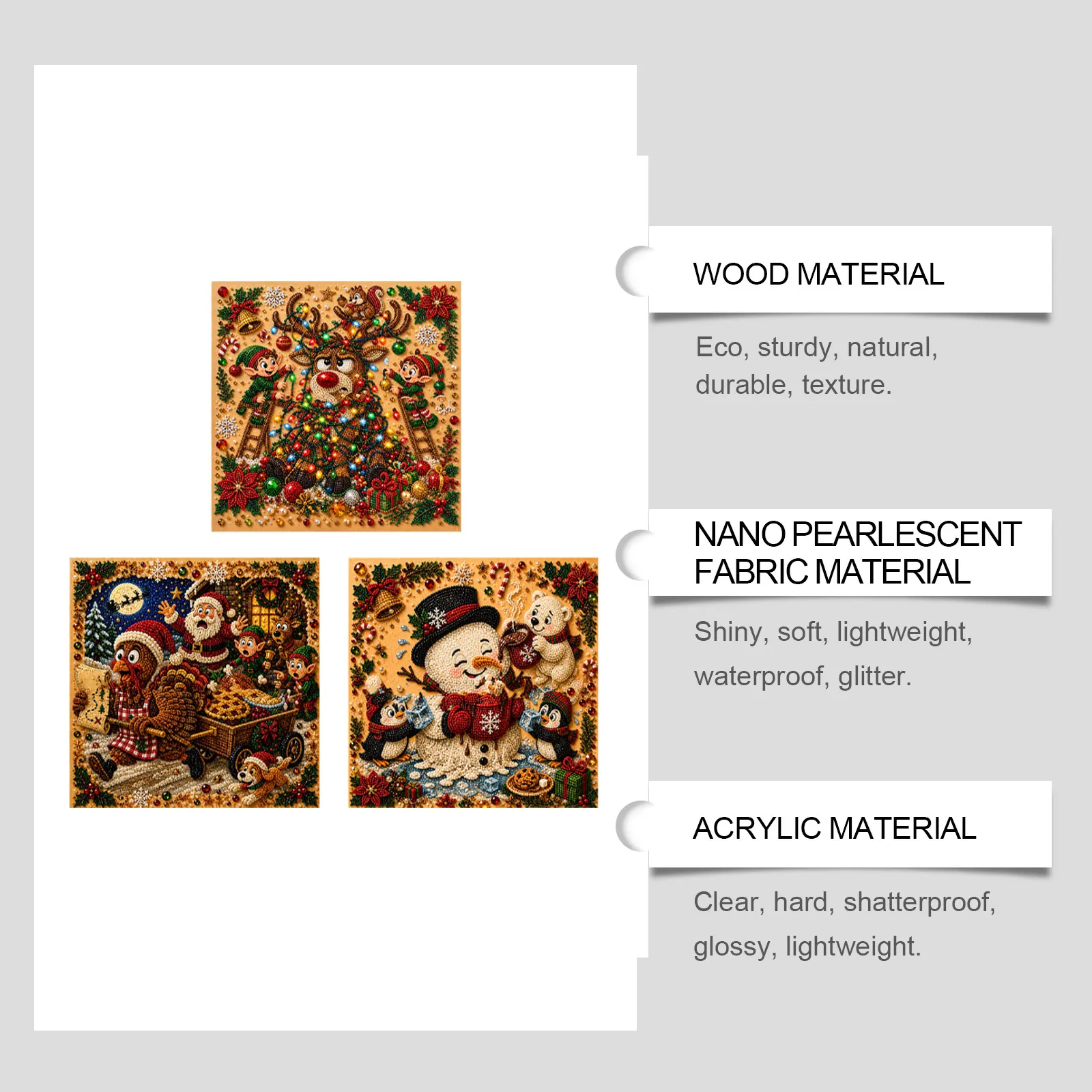 ✨Complete Craft Tools Holiday‐Themed Wooden Frame Decor Art
