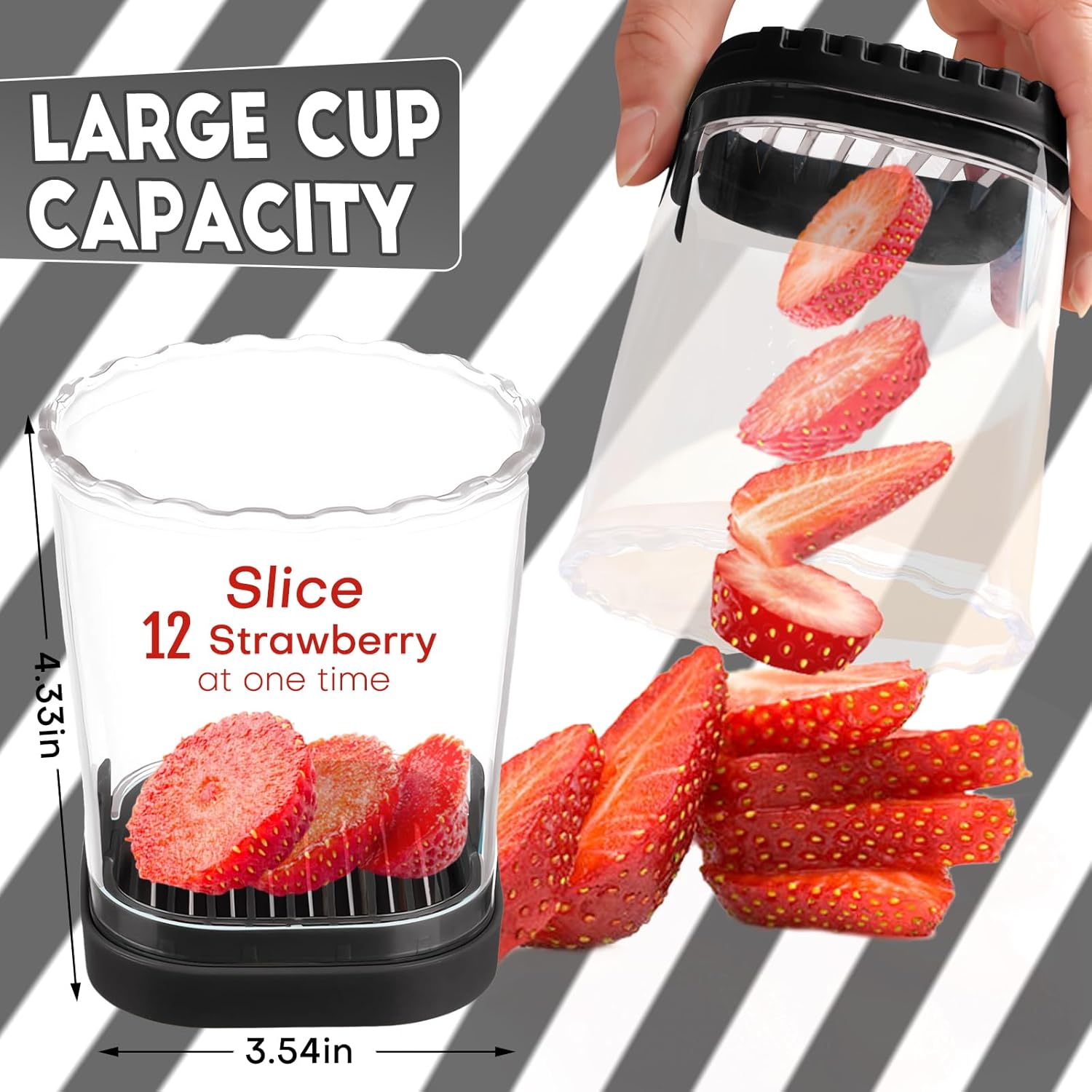 Creative Strawberry & Fruit Slicer - Detachable Cutter with Push Plate