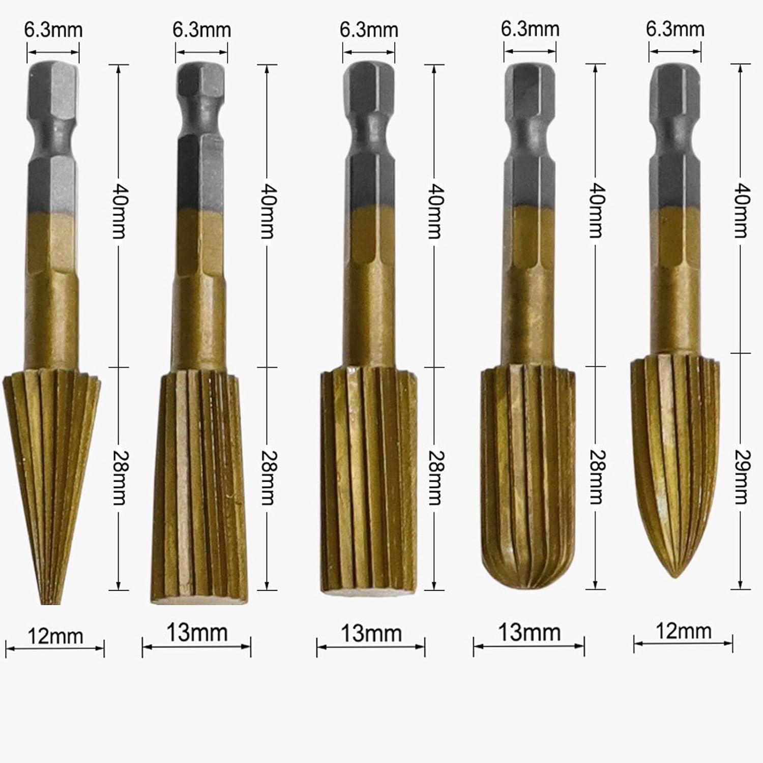 5-Piece HSS Rotary Burr Set: The Ultimate Precision Woodworking & Carving Kit