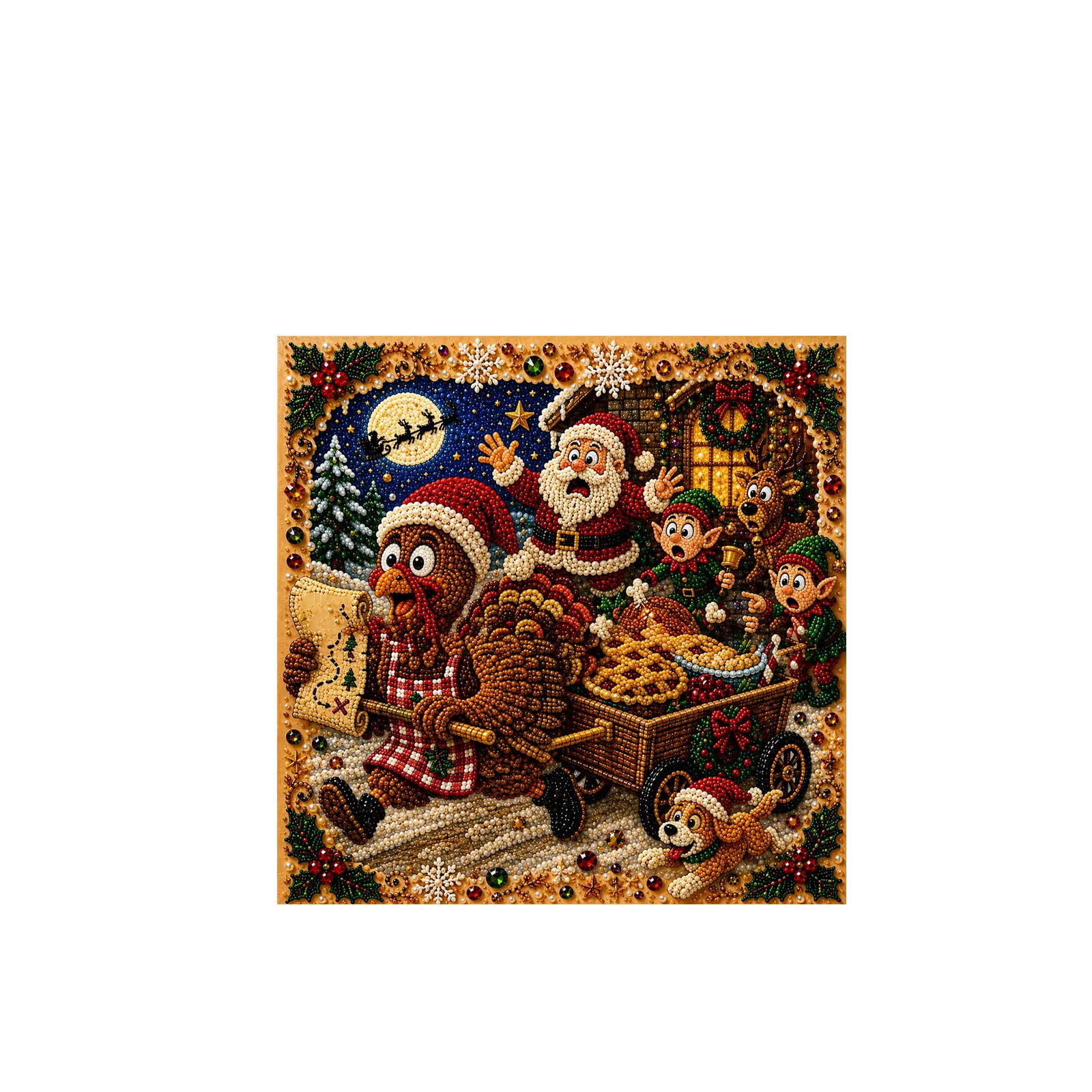 ✨Complete Craft Tools Holiday‐Themed Wooden Frame Decor Art