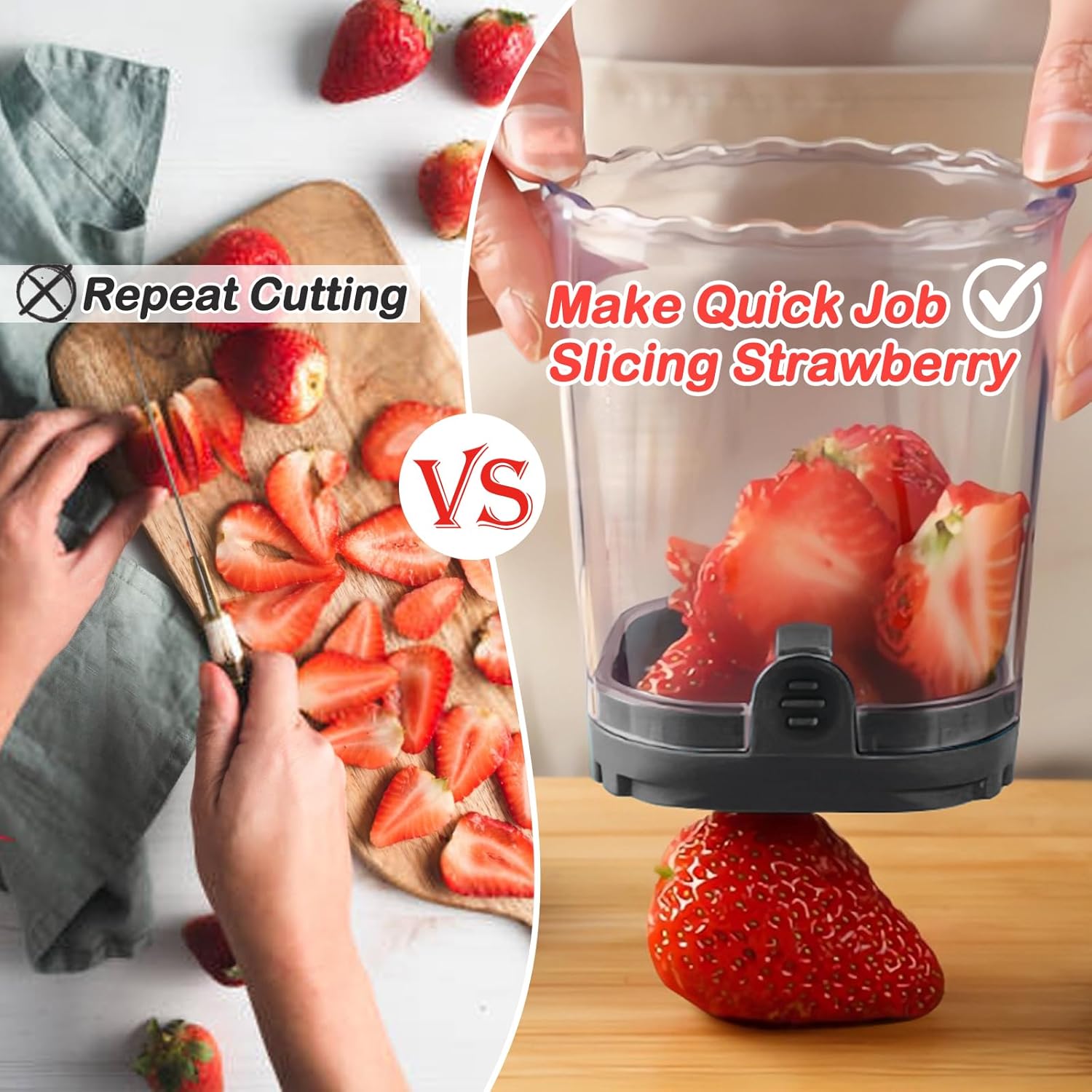 Creative Strawberry & Fruit Slicer - Detachable Cutter with Push Plate