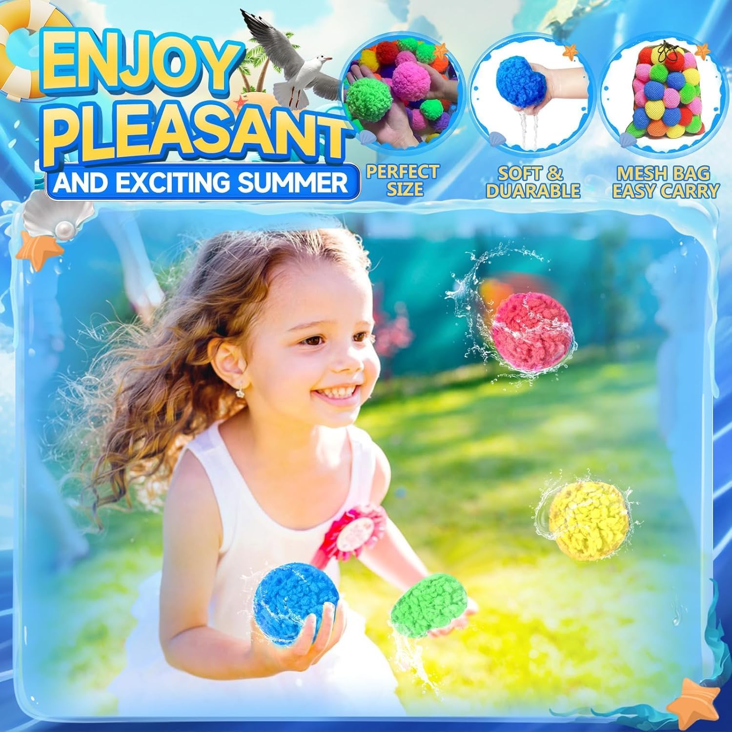 Reusable Magnetic Water Balloons (60-Pack) — Zero-Cleanup 1-Second Self-Sealing Eco Water Balls for Backyard & Pool Parties