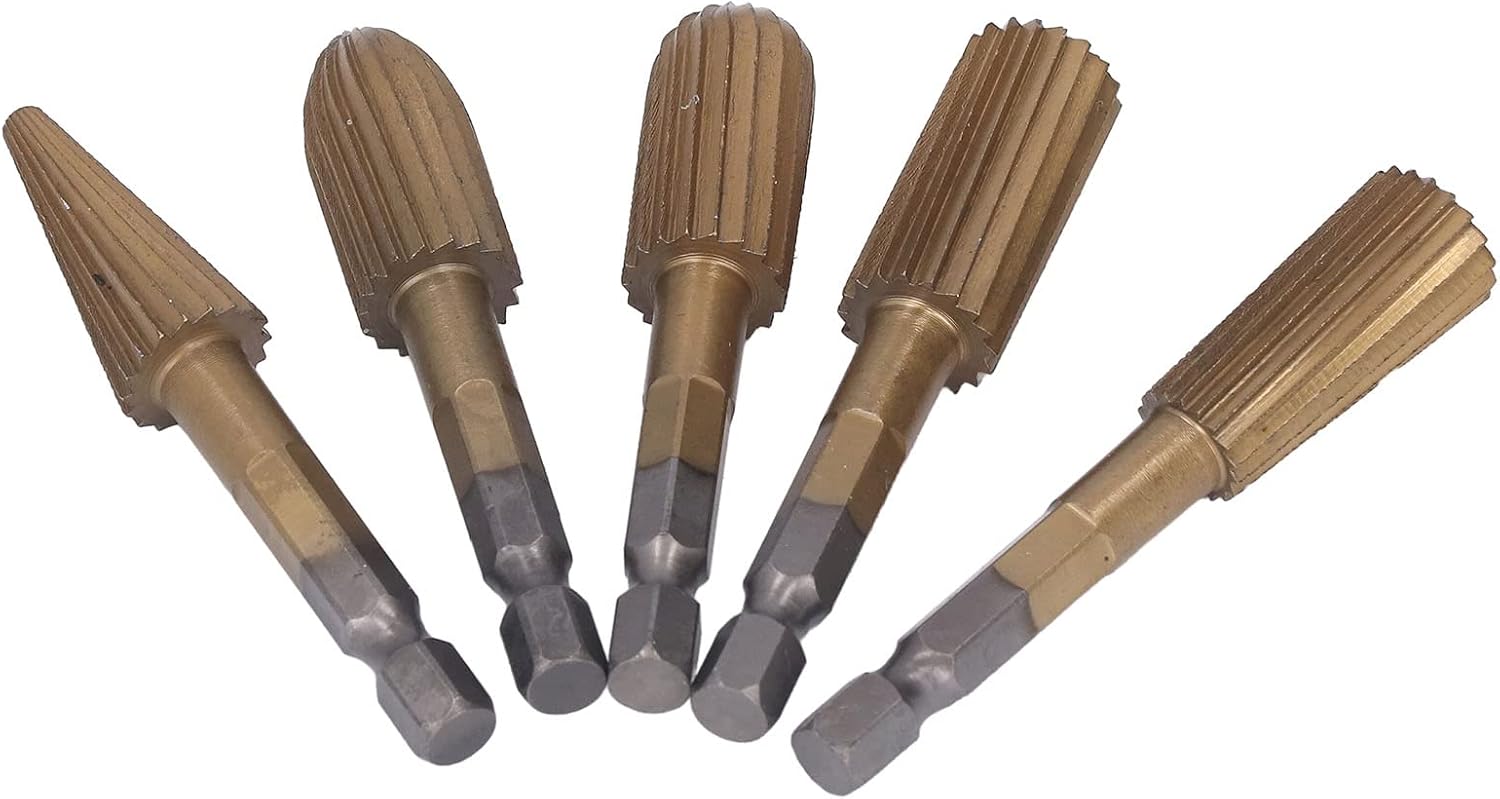 5-Piece HSS Rotary Burr Set: The Ultimate Precision Woodworking & Carving Kit