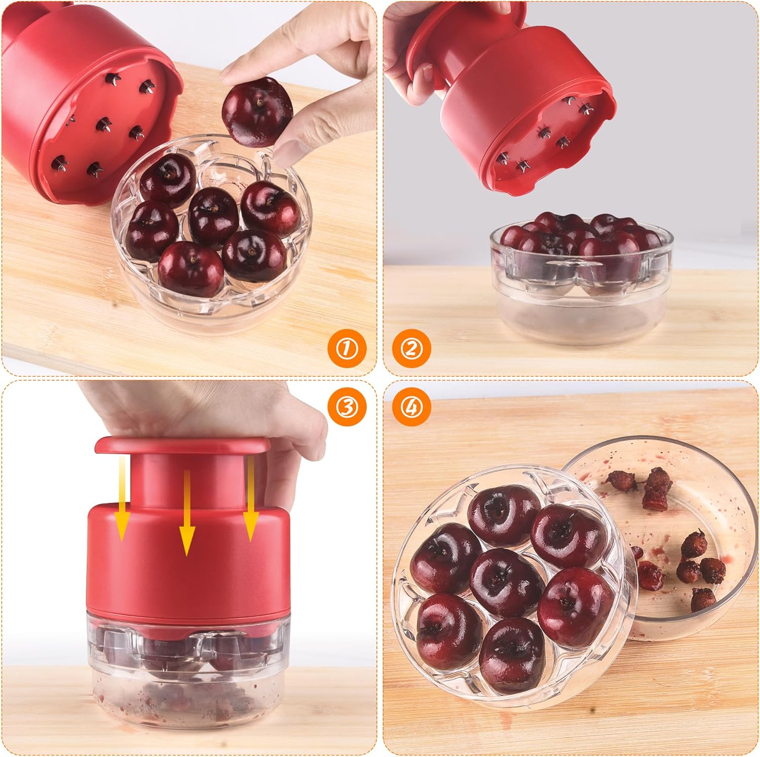 Multi-Cherry Corer & Pitter for Jam Making