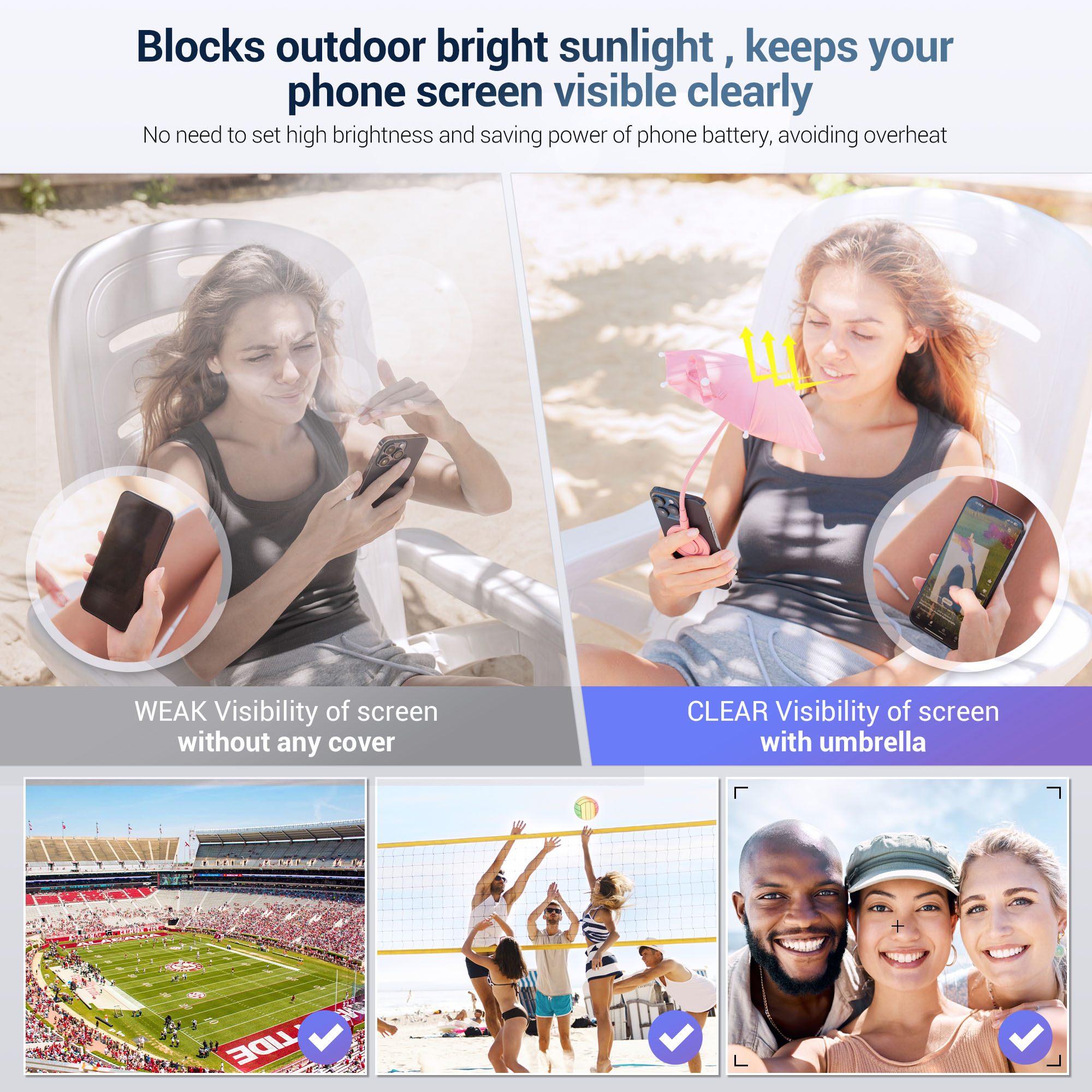 Magnetic Phone Umbrella for Sun