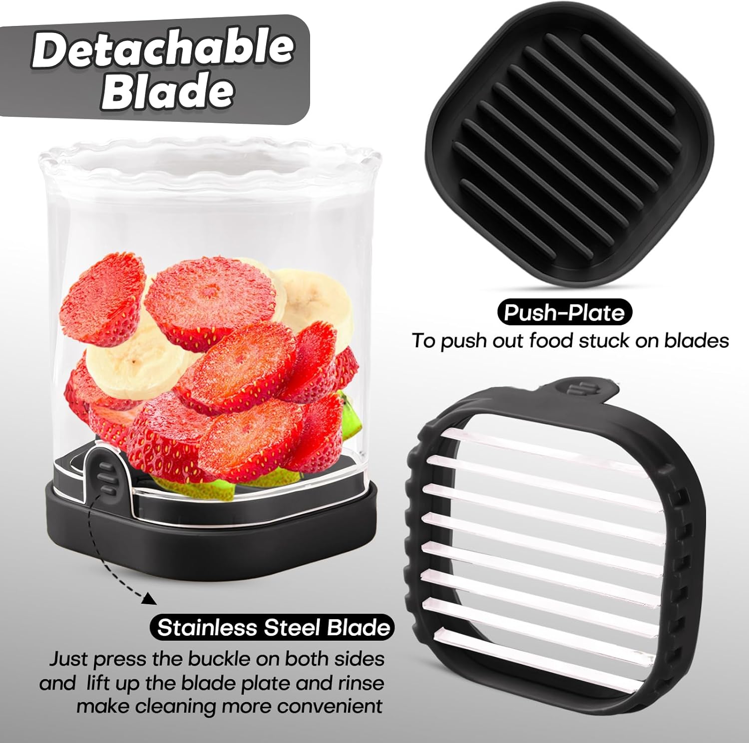 Creative Strawberry & Fruit Slicer - Detachable Cutter with Push Plate