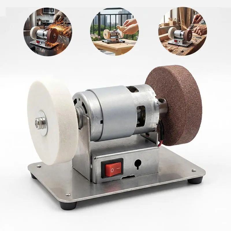 100W Mini Bench Grinder – Variable Speed Precision Grinding Tool for DIY & Metalworking