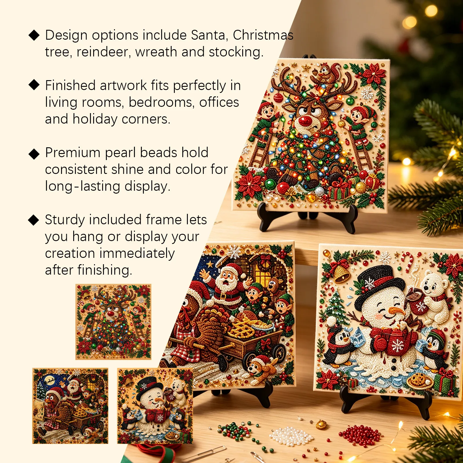 ✨Complete Craft Tools Holiday‐Themed Wooden Frame Decor Art