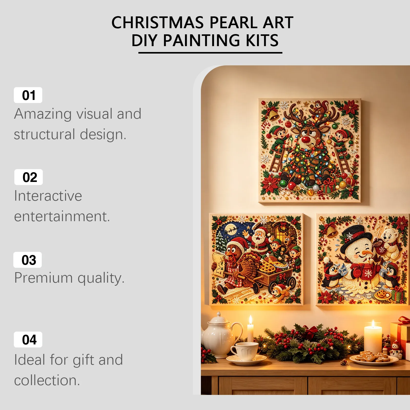 ✨Complete Craft Tools Holiday‐Themed Wooden Frame Decor Art