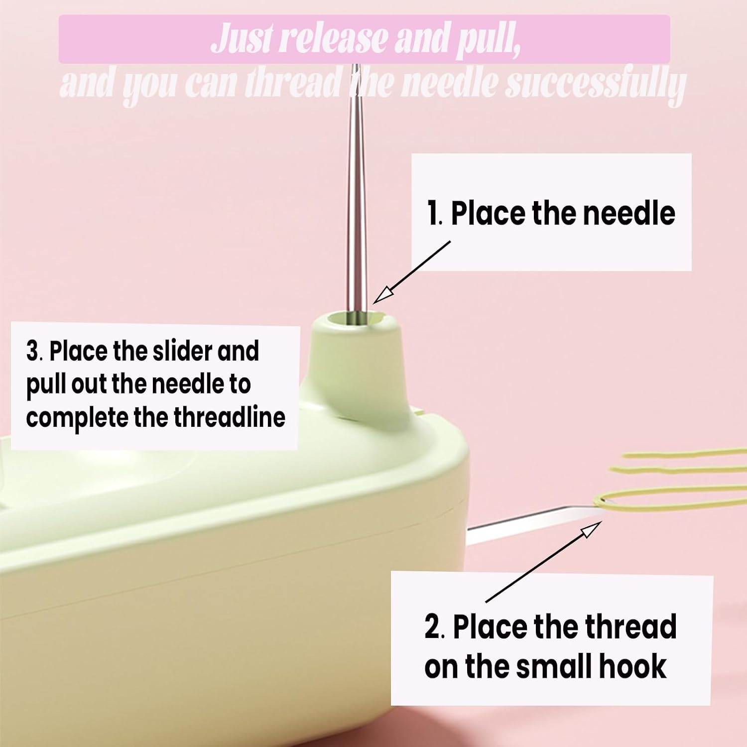 3-Pack Premium 2-in-1 Automatic Needle Threader & Seam Ripper Tool