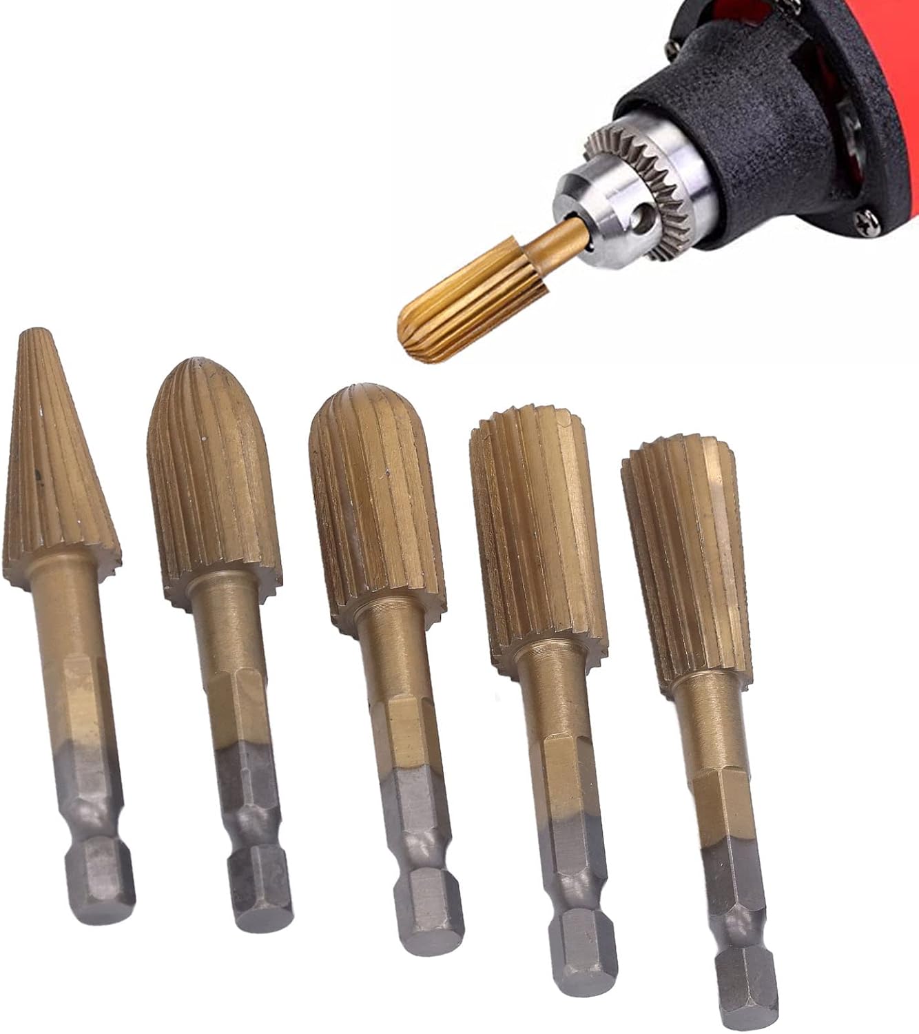 5-Piece HSS Rotary Burr Set: The Ultimate Precision Woodworking & Carving Kit