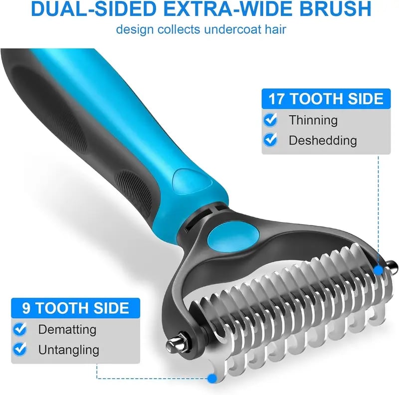 🐾 BUY 2 GET 1 FREE ✨ Double-Sided Deshedding Pet Brush – Dual-Sided, Ergonomic & Gentle for Dogs & Cats 🐶