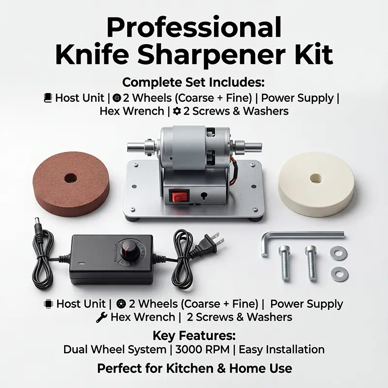 100W Mini Bench Grinder – Variable Speed Precision Grinding Tool for DIY & Metalworking