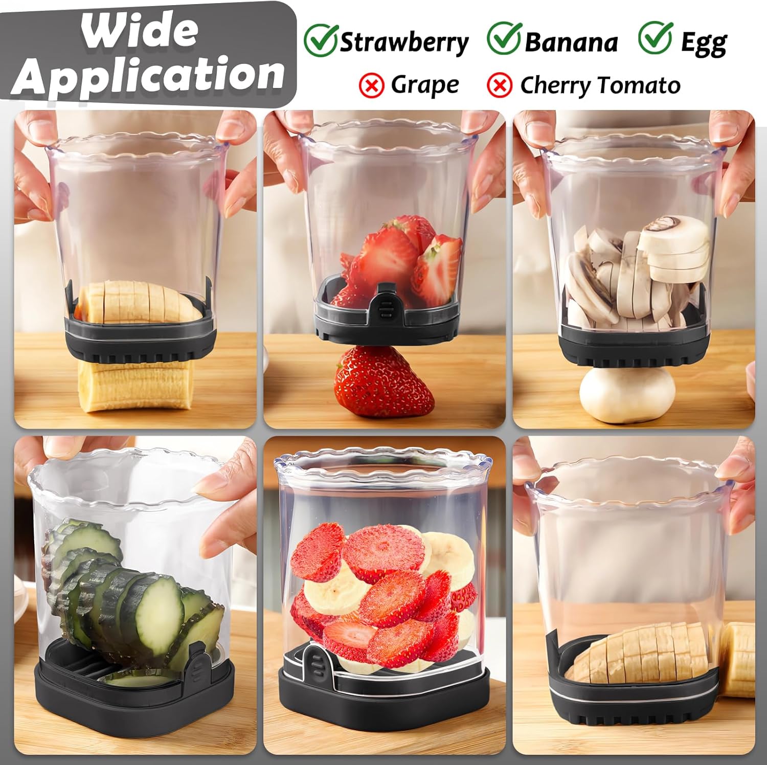 Creative Strawberry & Fruit Slicer - Detachable Cutter with Push Plate